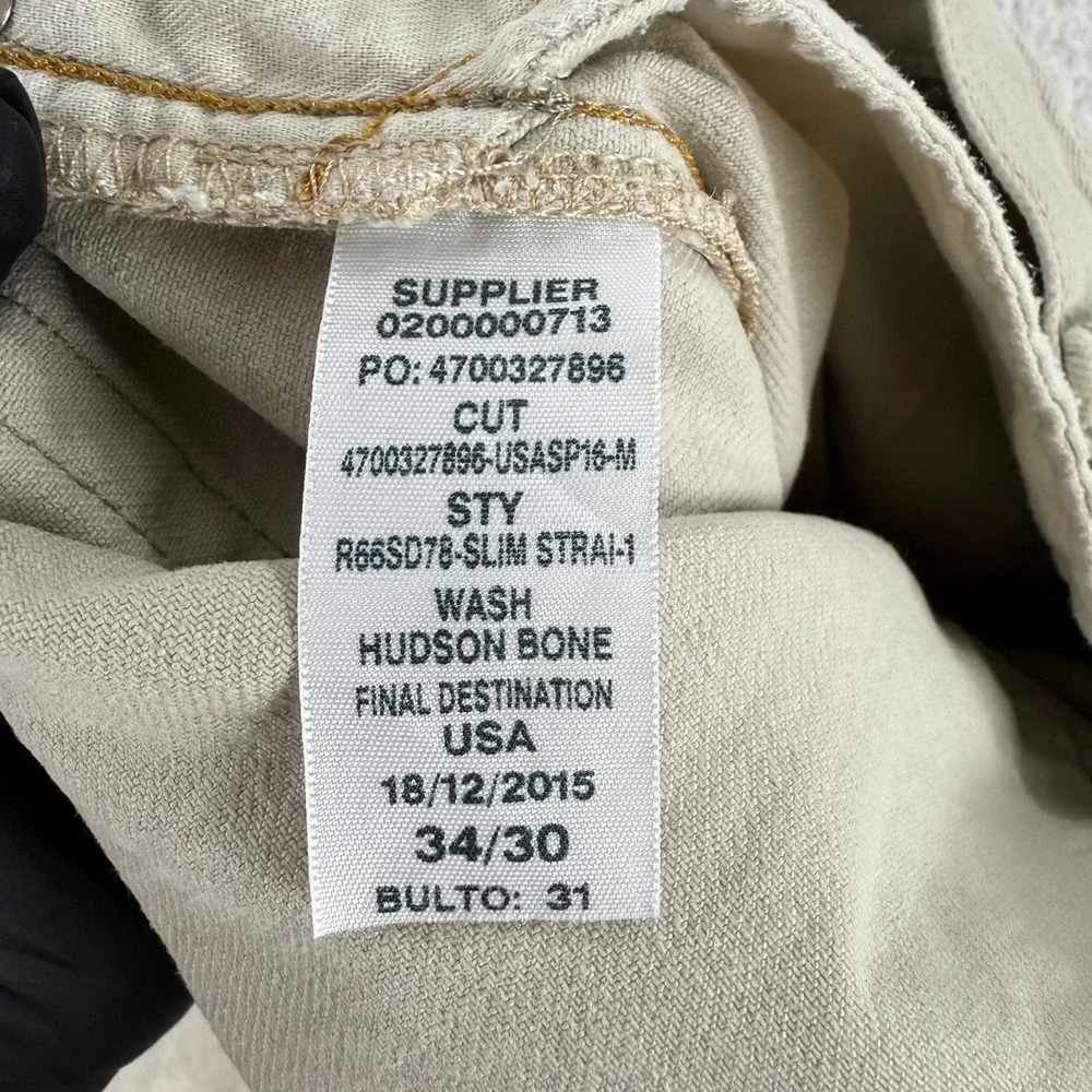Polo Ralph Lauren Jeans Men Size 34x30‎ Beige Denim Slim Straight Casual Vintage
